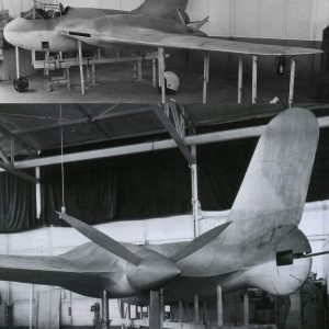 Maquetas hechas - messerschmitt-me-329 Vista frontal trasera foto bn