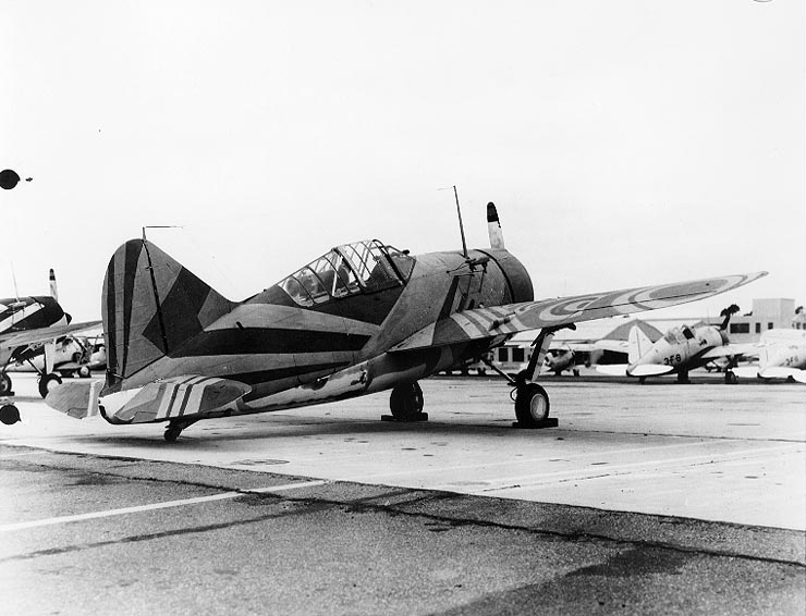 Maquetas hechas - brewster-f2a-1-buffalo Vista lateral trasera foto bn