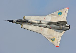 Maquetas Hechas - Saab Draken Vista frontal-lateral